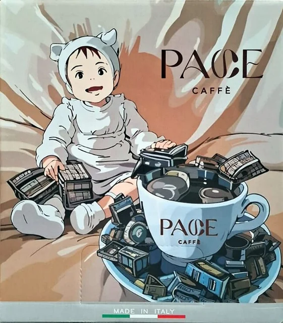 Confezione Caffè Pace con l'illustrazione del bambino